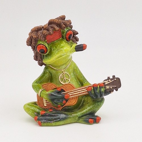 Frosch mit gitarre deko - -,