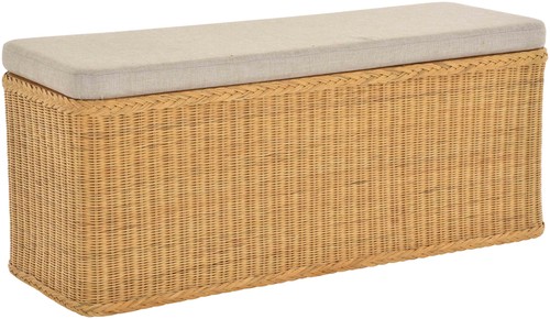 Breiter rattan wäschekorb mit - rattan,