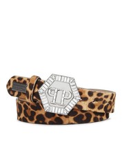 Philipp Plein Gürtel Hexagon Leopard Neu 85