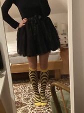 Schwarzer Tüllrock Streifen Strümpfe Bienen Damen Kostüm