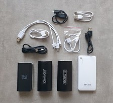 4 x Powerbank Set Slim Schwaiger Alu 18000 mAh USB C Apple Micro USB! Universal!