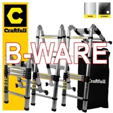 B-Ware Craftfull Klappleiter CF-102B SOFT-CLOSE Aluminium Teleskopleiter Leiter