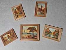 Holz Bilder mit Landschaften Bernstein Natur Dekoration Konvolut Sammlung