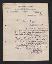 MITTWEIDA, Brief 1912, Wilhelm Schneider Zigarren-Fabrik Rohtabak-Handlung