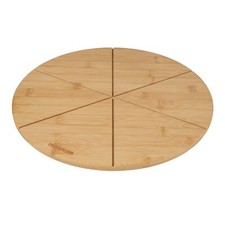 Fackelmann Pizza Schneidebrett Holz rund 32 cm – Aus nachwachsendem Bambus – Sch