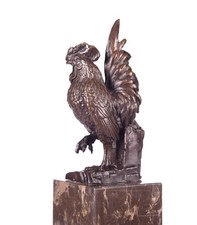 Bronzefigur Hahn Marmorsockel