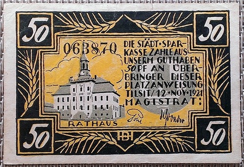 Notgeld pfennig tilsit - pfennig, tilsit-