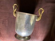 vintage Sektkübel Champagnerkübel versilbert Schwanenköpfe