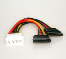 Internes PC Strom Y-Verteiler-Kabel 4-pol Molex 2x SATA CD DVD Power-Adapter ATX