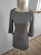 Elegantes Kleid in A-Linie mit 3/4 Ärmel Rundhals kariert Top Zustand Gr. 36 XS