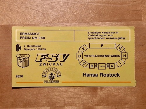 Sammlerticket fsv zwickau - fsv,