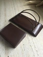 Briefhalter Briefständer Zettelbox Leder1960er Jahre