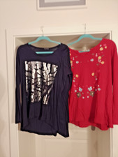 Damen Shirt zwei Stück Rot von Eddie Bauer XXl  und ein schwarzes von Kurt Kölln