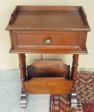 Vintage Holz Säulen  Telefon,Zeitungs-Beistellltisch 50/60er  - 60x 40x 26cm