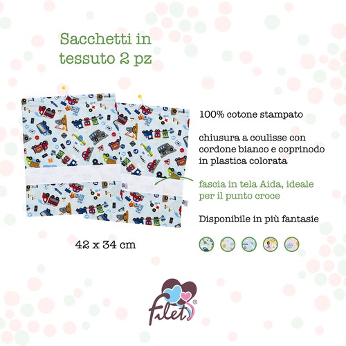 Filet set baumwollbeutel - filet, set: