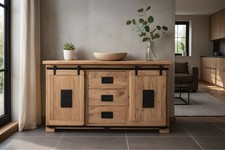 Sideboard Kommode Akazie massiv 150 x 45 x 80 cm natur LIBRO