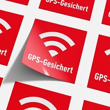 GPS Gesichert Aufkleber  - Hinweis Sticker GPS Alarm (5 x 5 cm)
