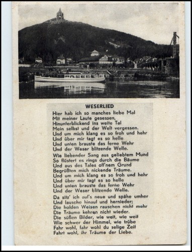 Lied liedkarte weserlied - liedkarte, "weserlied"