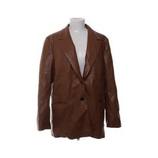 Zara, Blazer, Größe: XL, Braun, Polyester, Einfarbig, Lederimitat, Damen -JIl