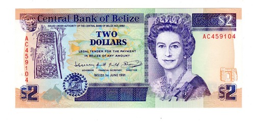 Belize dollar schein - schein, 1991