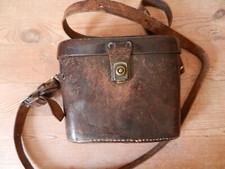 Alt Uniform Ausrüstung Ledertasche für Fernglas leer mit Kompass ,WK 1 oder 2