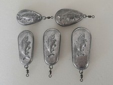 2er Pack 60gr - 200gr Karpfenblei  mit Öse und Wirbel, Grundblei, Flachblei