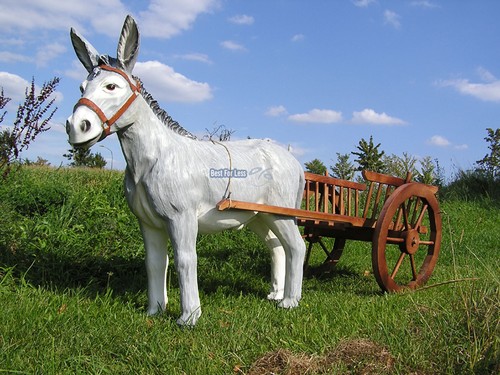 Esel karren gartenfigur figur - gartenfigur,
