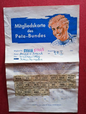 1  x " Pete -Mitgliedskarte des Pete-Bundes" Uta-Verlag 1950er ,gebraucht