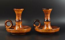 Keramik Kerzenständer Kerzenhalter Paar St. Clement France Provencal Cognac