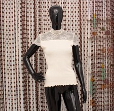 Rosemunde Bluse Beige Gerippt