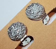 Rund Glitzer Ohrclips CLIPS OHRRINGE silberf ca 1,2 cm lang