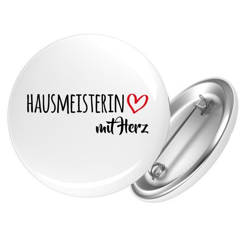 Button hausmeisterin mit - button, herz