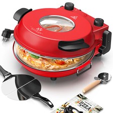 KESSER® Pizzaofen elektrisch Pizzamaker 1200W 400Grad Steinplatte 32cm Pizza Set