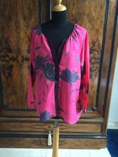 Seidenbluse, pink mit Blüten, SAM & LAVI, Gr S/M