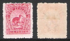NEW ZEALAND 1907 6d RED KIWI