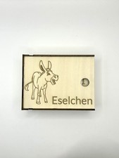 Eselchen Unikat Das Eselspiel in Sicheren Holzbox Personalisiert