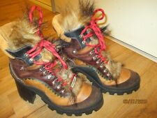 ??  DSQUARED 2 Boots Schuhe Stiefeletten Absatz braun Fellschaft Gr 40  ??