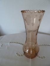 Alte Pressglas Rosalin Jardiniere Blumenvase Blumenmotiv geschliffen