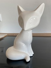 Alte kunstvolle Keramikfigur TIZIANO Design SITZENDER FUCHS 21 cm Tierfigur