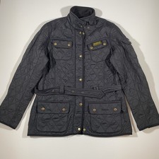 Barbour International Jacke, Damen, Größe: 40, Schwarz Polarquilt Gürtel Einfarb