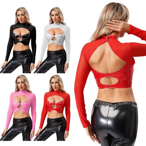 Damen wetlook kunstleder - damen,