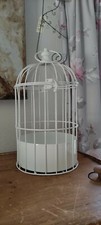 Deko Vogelkäfig weiß Vogelbauer  Metall Dekokäfig Shabby Vintage Sommerdeko
