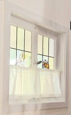 Bistro Scheibengardine Cafe H.: 25/30/35/40 x 150 cm Gardine Kurzgardine weiß