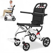 Leichter faltbarer Transportrollstuhl, mit Reisetasche, tragbarer Reiserollstuhl