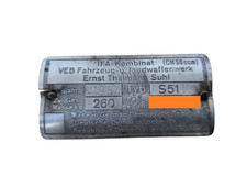 Simson  S51 Typenschild Original mit Nummer für Sammler