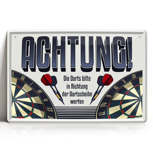 Blechschild 20x30cm achtung - 20x30cm,
