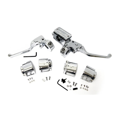 Chrom lenkerarmaturen kit - lenkerarmaturen,