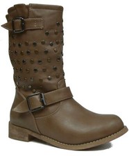 Damen Biker Boots Stiefel mit