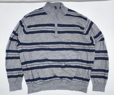 Chaps Pullover XXL Grau Vintage Sweater Half Zip Sweatshirt Baumwolle Herren 