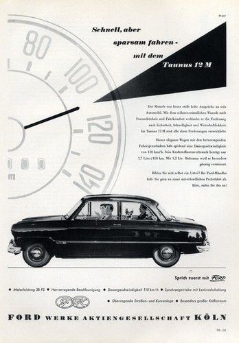Ford taunus reklame 1954 - taunus, m